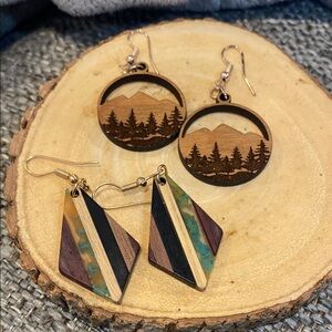 Woodland Mountain and Geometric Earrings